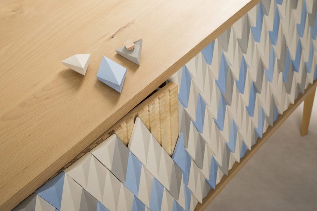 The Agave Credenza by Richard Greenacre. Caption: The design is inspired by the repetitive geometry and sculptural leaves of the Agave plant..